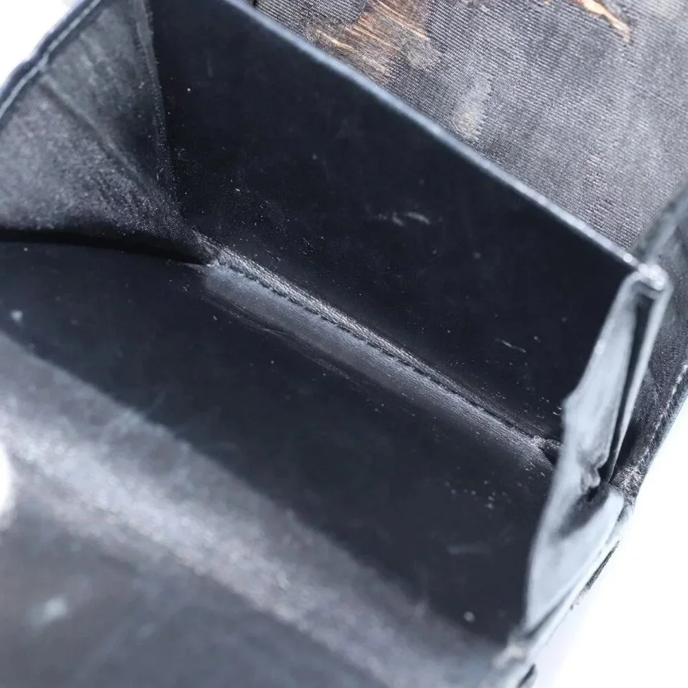 CHANEL Wallet Grained Calf Skin Black Gold CC Auth fm4996 - Picture 13 of 16